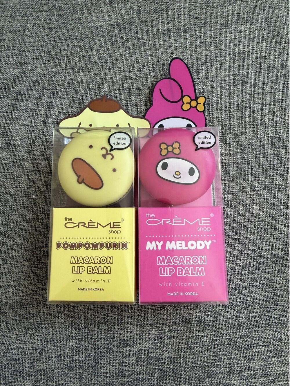 Crème Shop Sanrio Macaron Lip Balm Lot My Melody & Pompompurin NEW
